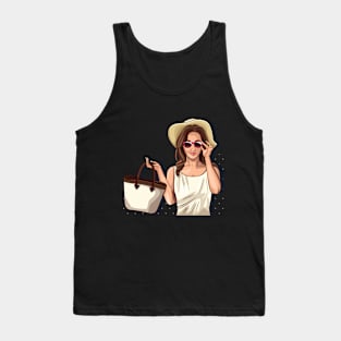 Beautiful woman cartoon Tank Top